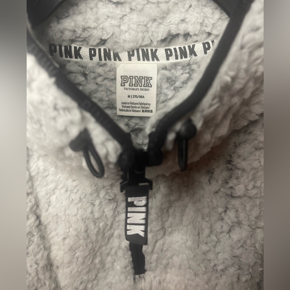 Victoria’s Secret PINK Frosted White Sherpa Quarter Zip Pullover - Picture 8 of 12